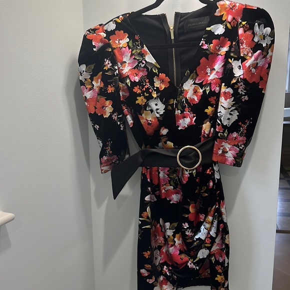 Bronx and Banco Saint Black Velvet Floral Mini Dress. Excellent Condition! - Picture 4 of 7